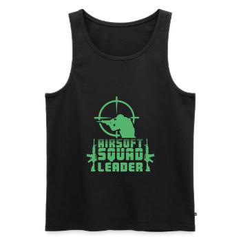 Softair Softair Weapon Air Soft Airsoft Squadleader - Men's Premium Organic Tank Top - black - Front - Michal (187cm)