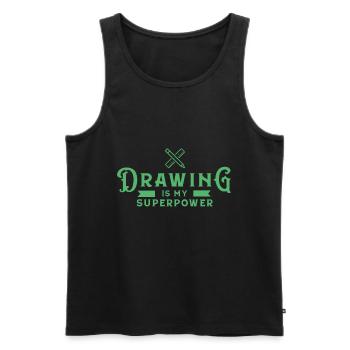Drawing Malen Zeichner Maler Zeichnen - Männer Premium Bio Tank Top - Schwarz - Vorne - AI Model Male 178 light (178cm)