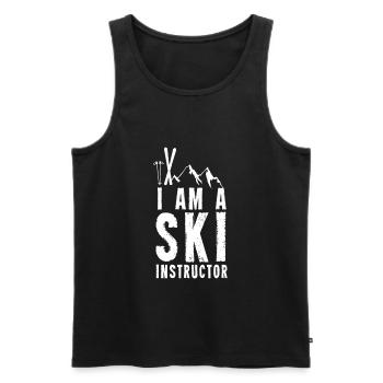 Ski moniteur de ski Moniteur de ski Ski Instructor - Débardeur bio Premium Homme - noir - Devant - AI Model Male 178 light (178cm)