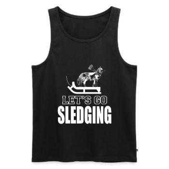 Toboggan Winter Wooden Sled Toboggan Sledding - Men's Premium Organic Tank Top - black - Front - Michal (187cm)