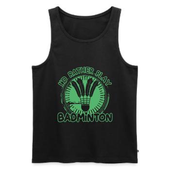 Badminton - Männer Premium Bio Tank Top - Schwarz - Vorne - AI Model Male 178 light (178cm)