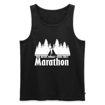 Marathon - Männer Premium Bio Tank Top - Schwarz - Vorne - AI Model Male 178 light (178cm)