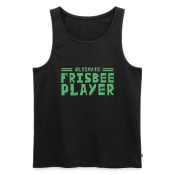 Frisbee Lancer Frisbee jeu - Débardeur bio Premium Homme - noir - Devant - AI Model Male 178 light (178cm)