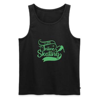 Inline Skate Inline Skate Inline Skate - Männer Premium Bio Tank Top - Schwarz - Vorne - AI Model Male 178 light (178cm)