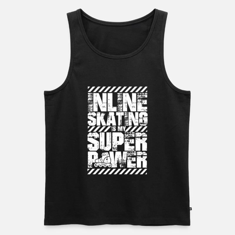 Inline Skater - Männer Premium Bio Tank Top - Schwarz