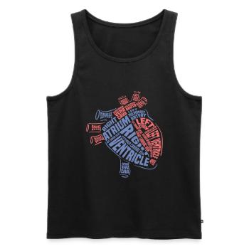 Cadeau d'infirmière en cardiologie anatomie cardiaque - Débardeur bio Premium Homme - noir - Devant - Michal (187cm)