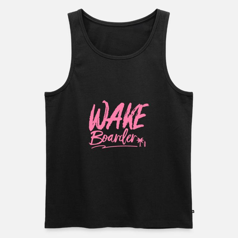 Wakeboard - Männer Premium Bio Tank Top - Schwarz