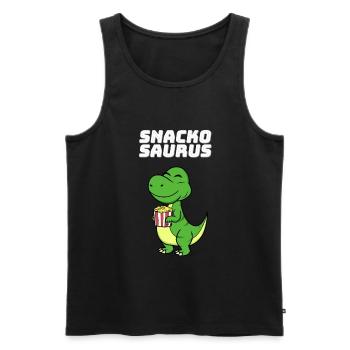 Snackosaurus dinosaur T-Rex diet gift - Men's Premium Organic Tank Top - black - Front - Michal (187cm)