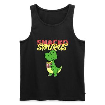 Snackosaurus Dinosaure T-Rex Dino Gift Portrait - Débardeur bio Premium Homme - noir - Devant - AI Model Male 178 light (178cm)