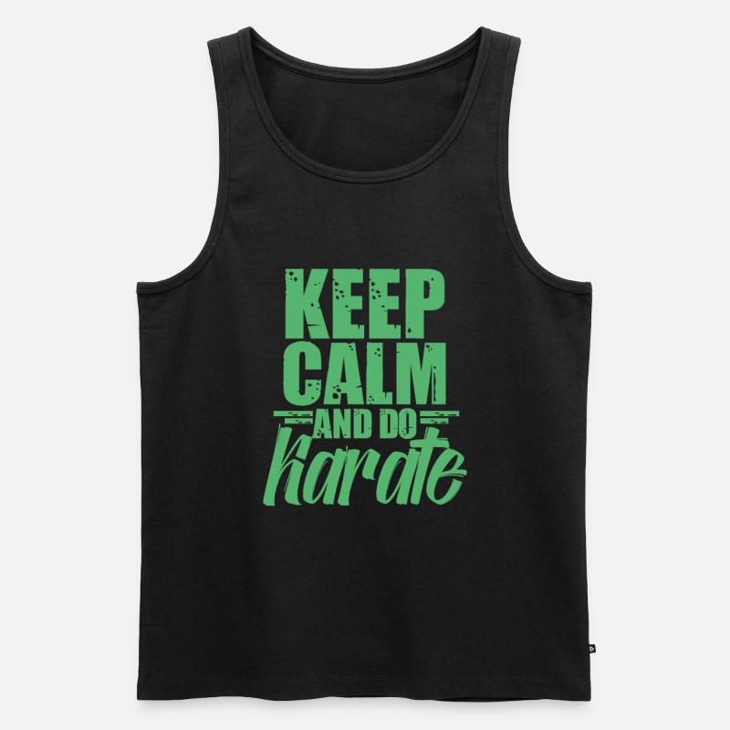 Karate Karate Karate Karate - Männer Premium Bio Tank Top - Schwarz