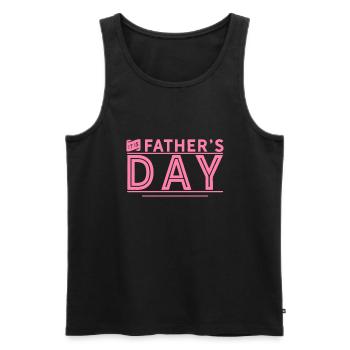 Vater Bester Papa - Männer Premium Bio Tank Top - Schwarz - Vorne - Michal (187cm)