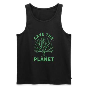 Climate Saving the environment Global warming Climate change - Men's Premium Organic Tank Top - black - Front - AI Model Male 178 light (178cm)