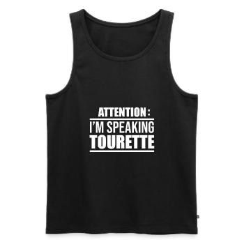Tourette Syndrom - Männer Premium Bio Tank Top - Schwarz - Vorne - AI Model Male 178 light (178cm)