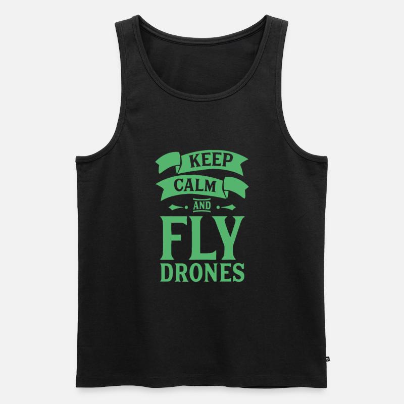 Dronen Dronen Dronen Dronen - Männer Premium Bio Tank Top - Schwarz