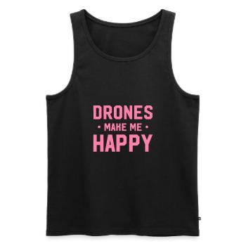 Drone - Débardeur bio Premium Homme - noir - Devant - AI Model Male 178 light (178cm)