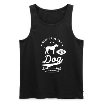 Hundetrainer Hund Training Welpe Hundeschule Trick - Männer Premium Bio Tank Top - Schwarz - Vorne - AI Model Male 178 light (178cm)