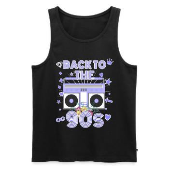 90er Jahre - Männer Premium Bio Tank Top - Schwarz - Vorne - Michal (187cm)