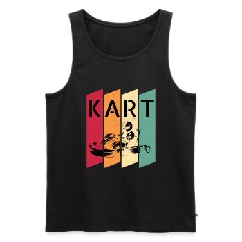 Cadeau de karting rétro sport automobile - Débardeur bio Premium Homme - noir - Devant - Michal (187cm)
