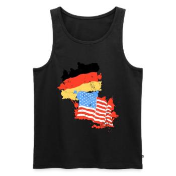 Germany America Flag German American - Men's Premium Organic Tank Top - black - Front - AI Model Male 178 light (178cm)
