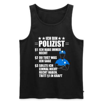 Lustiger Polizist Polizei Spruch Geschenk - Männer Premium Bio Tank Top - Schwarz - Vorne - Michal (187cm)
