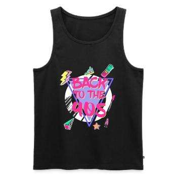 90s retro gift - Men's Premium Organic Tank Top - black - Front - Michal (187cm)