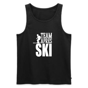 Team après ski - Men's Premium Organic Tank Top - black - Front - AI Model Male 178 light (178cm)