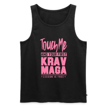 Kampfsport Verteidigung Krav Maga Kämpferin Mama - Männer Premium Bio Tank Top - Schwarz - Vorne - Michal (187cm)