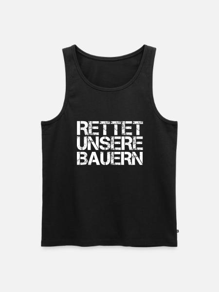 Rettet unsere Bauern - Männer Premium Bio Tank Top - Schwarz