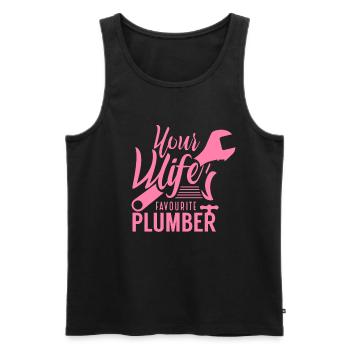 Team plumber plumbing plumber plumber - Men's Premium Organic Tank Top - black - Front - Michal (187cm)