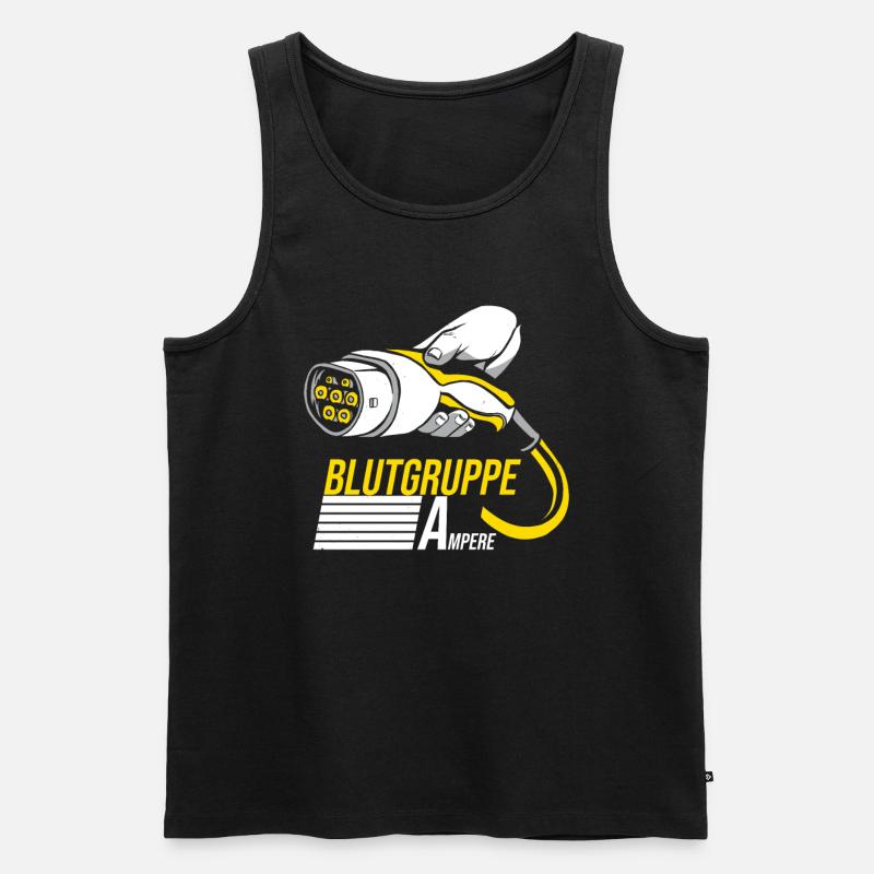 Blutgruppe Ampere Elektroauto E-Mobilität E-Auto - Männer Premium Bio Tank Top - Schwarz