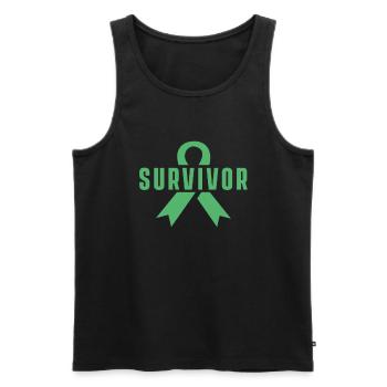 Tumor Hope Victoire du survivant du cancer du sein - Débardeur bio Premium Homme - noir - Devant - Michal (187cm)
