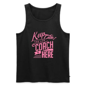 Trainer Life Coach Coaching Life coaching - Men's Premium Organic Tank Top - black - Front - AI Model Male 178 light (178cm)