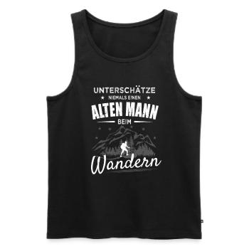 Lustiger Wander Spruch Wandern Opa Vater Geschenk - Männer Premium Bio Tank Top - Schwarz - Vorne - Michal (187cm)