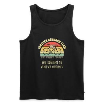 Rennrad Faultier Vintage Retro Spruch Radfahrer - Männer Premium Bio Tank Top - Schwarz - Vorne - Michal (187cm)