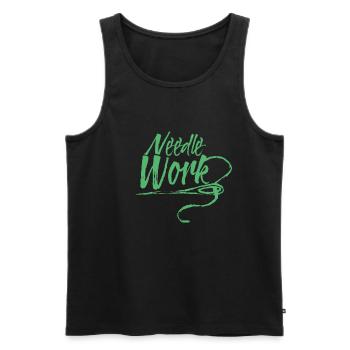Needles needlework needlework textile craft sewing - Men's Premium Organic Tank Top - black - Front - AI Model Male 178 light (178cm)