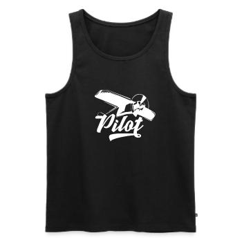 pilot - Men's Premium Organic Tank Top - black - Front - AI Model Male 178 light (178cm)