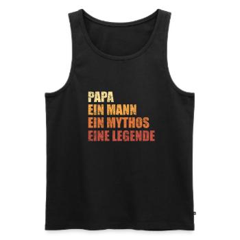 Papa Mann Mythos Legende Retro Vintage Best Dad - Männer Premium Bio Tank Top - Schwarz - Vorne - Michal (187cm)