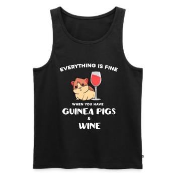 Cute Guinea Pig Gift For Wine Lover product - Men's Premium Organic Tank Top - black - Front - Michal (187cm)