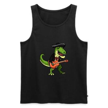 T Rex Mariachi Cinco De Mayo graphic Dinosaur - Men's Premium Organic Tank Top - black - Front - Michal (187cm)