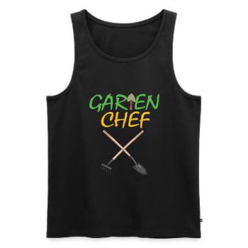 Garden Chef Gardener Retirement Pension Gift Idea - Men's Premium Organic Tank Top - black - Front - Michal (187cm)