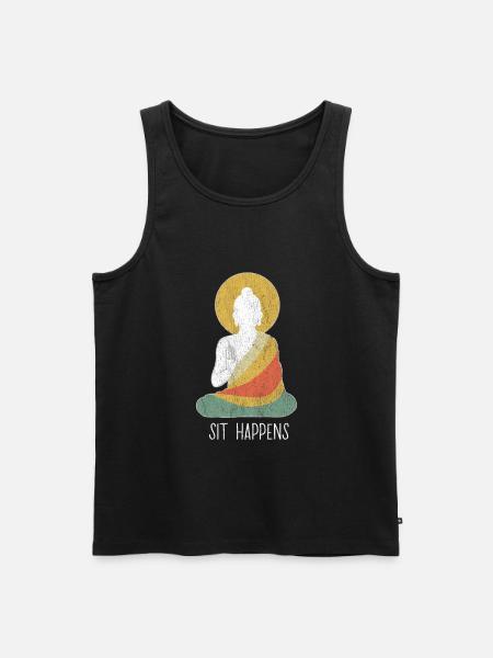 Funny buddha buddhism meditation peace dharma zen - Men's Premium Organic Tank Top -