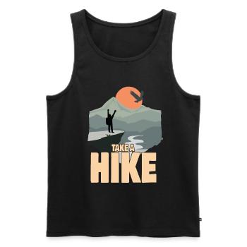 Take A Hike - Wanderer Saying - Men's Premium Organic Tank Top - black - Front - AI Model Male 178 light (178cm)