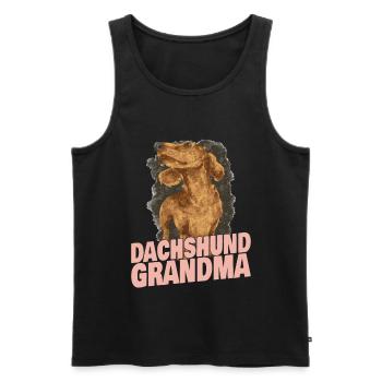 Dackel Oma Großmutter - Männer Premium Bio Tank Top - Schwarz - Vorne - AI Model Male 178 light (178cm)