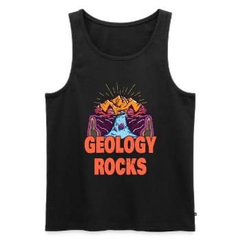 Geology Rocks - Pétrologie géologue drôle - Débardeur bio Premium Homme - noir - Devant - Michal (187cm)