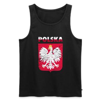 Polen Polska Wappen Adler Emblem Geschenk - Männer Premium Bio Tank Top - Schwarz - Vorne - Michal (187cm)
