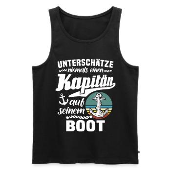 Kapitän Boot Anker Bootsführerschein - Männer Premium Bio Tank Top - Schwarz - Vorne - AI Model Male 178 light (178cm)