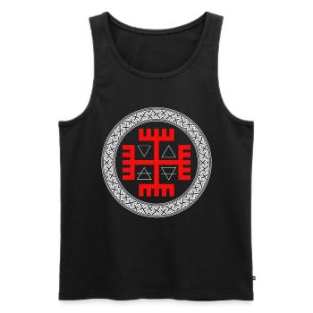 Symbole slave ancien de la conception de la protection - Débardeur bio Premium Homme - noir - Devant - AI Model Male 178 light (178cm)