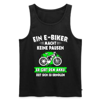 Ebike Elektrofahrrad E-Bike Pedelec Ebiker - Männer Premium Bio Tank Top - Schwarz - Vorne - AI Model Male 178 light (178cm)
