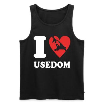 Usedom I Love Usedom Souvenir - Männer Premium Bio Tank Top - Schwarz - Vorne - Michal (187cm)