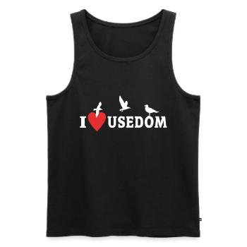 Usedom I Love Usedom Souvenir - Männer Premium Bio Tank Top - Schwarz - Vorne - Michal (187cm)